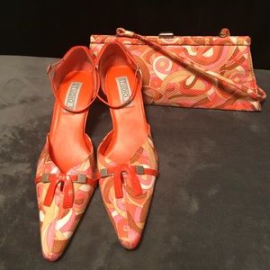 Studio Multicolored 3” Quarterback Heels & Handbag